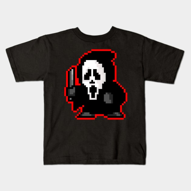 Pixel Ghostface Kids T-Shirt by RetroPixelWorld